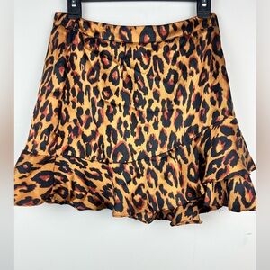 Sadie & Sage Leopard Print Ruffle Skirt